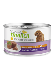Natural Trainer Chicken Comida húmeda para perros adultos Lata de tamaño pequeño 150g-1