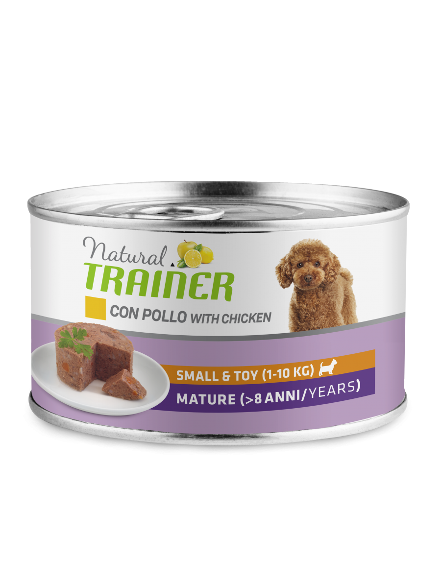 Natural Trainer Chicken Comida húmeda para perros adultos Lata de tamaño pequeño 150g-1