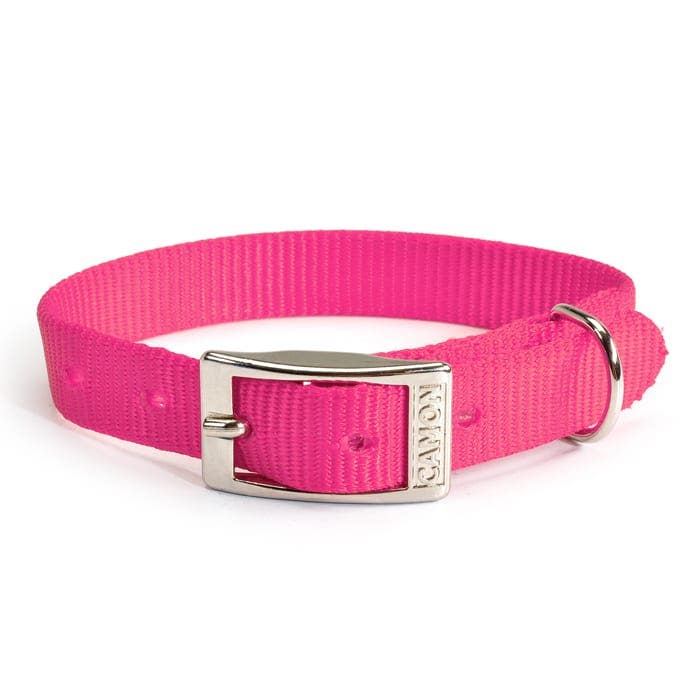 Collar Camon Nylon Para Perros Color Rosa Fluo 12x280mm-1