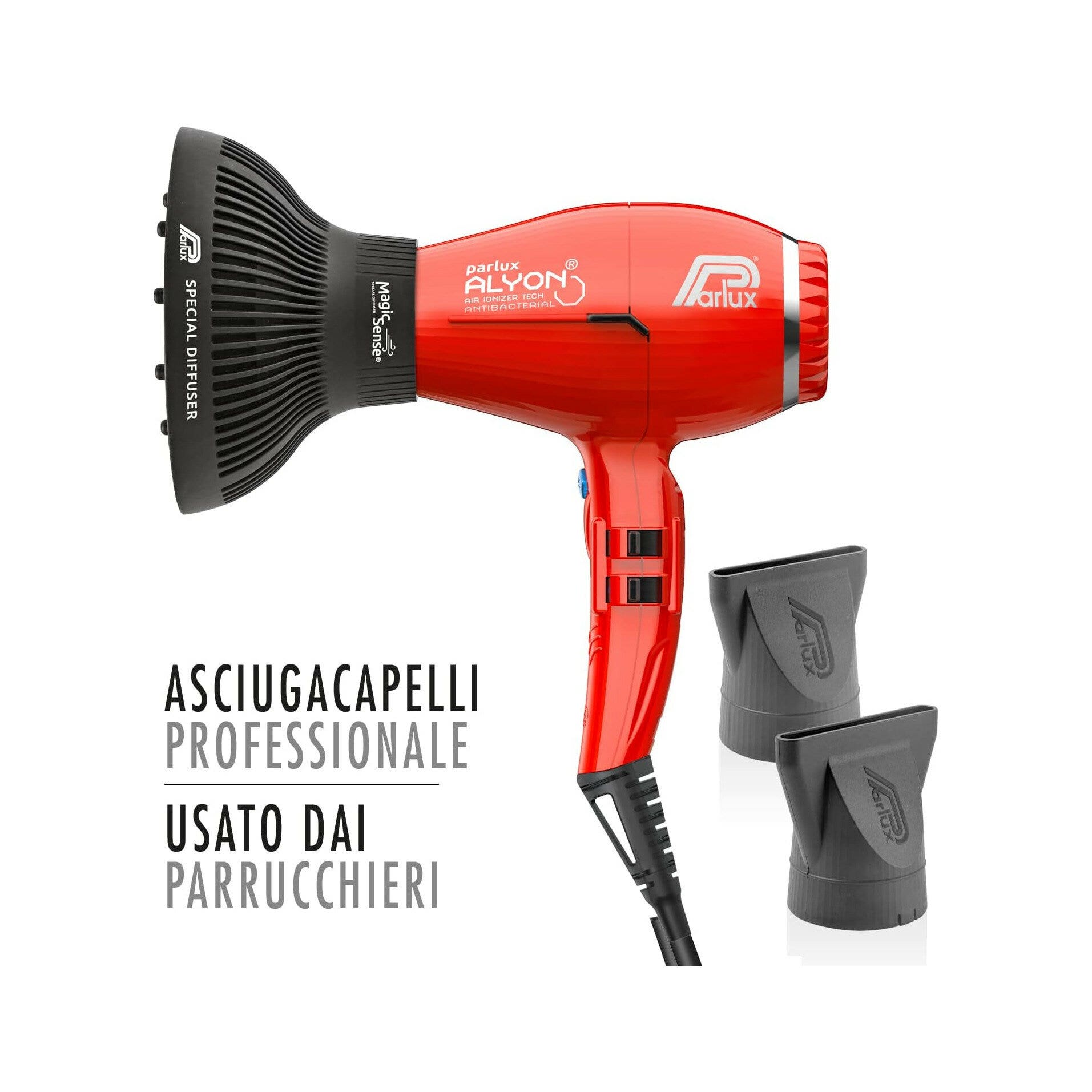 Parlux Asciugacapelli Professionale Alyon Rosso + Diffusore MagicSense
