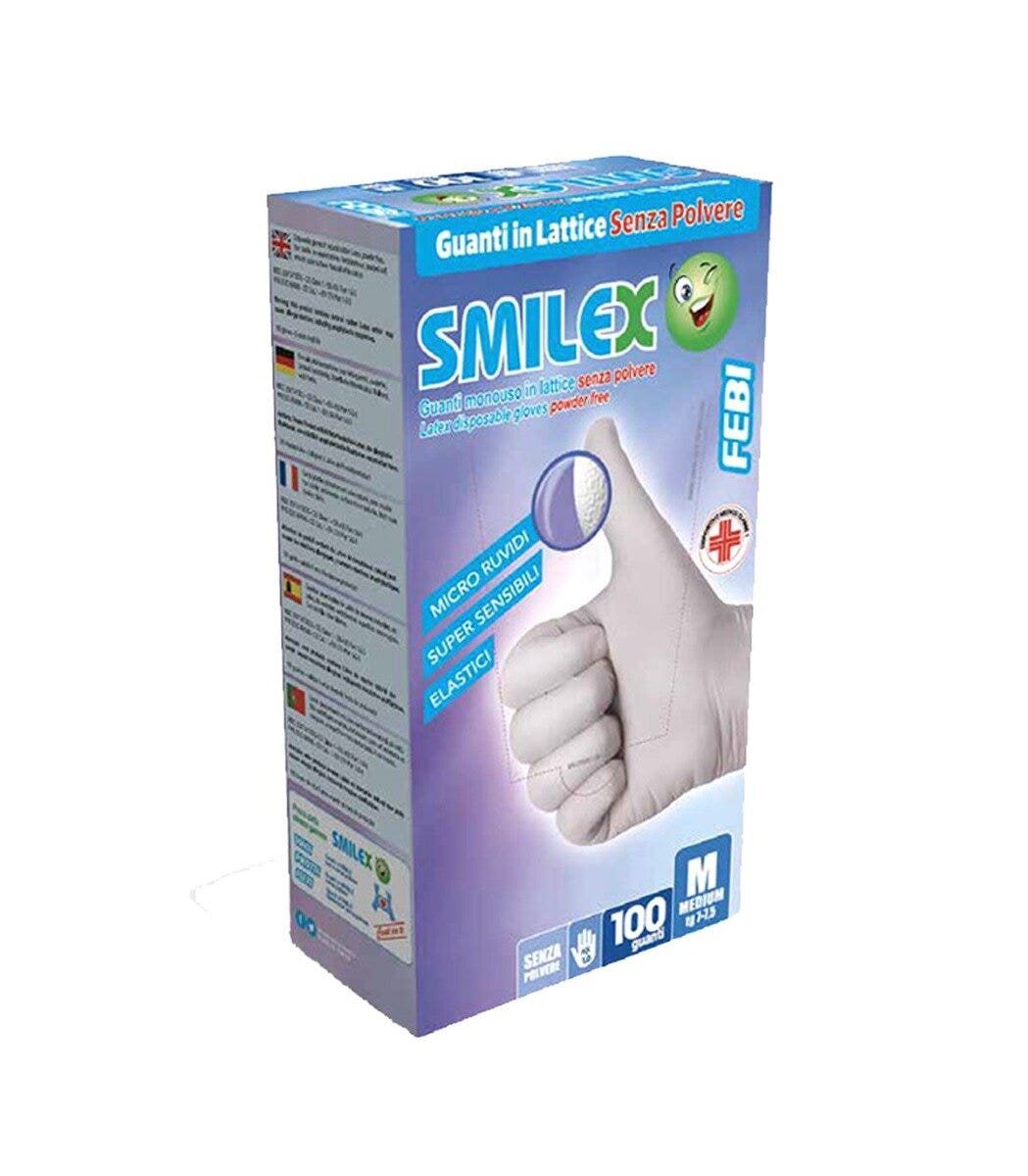 Smilex Febi Guante Desechable Latex Empolvado 1.0 Talla M 100 Piezas-1