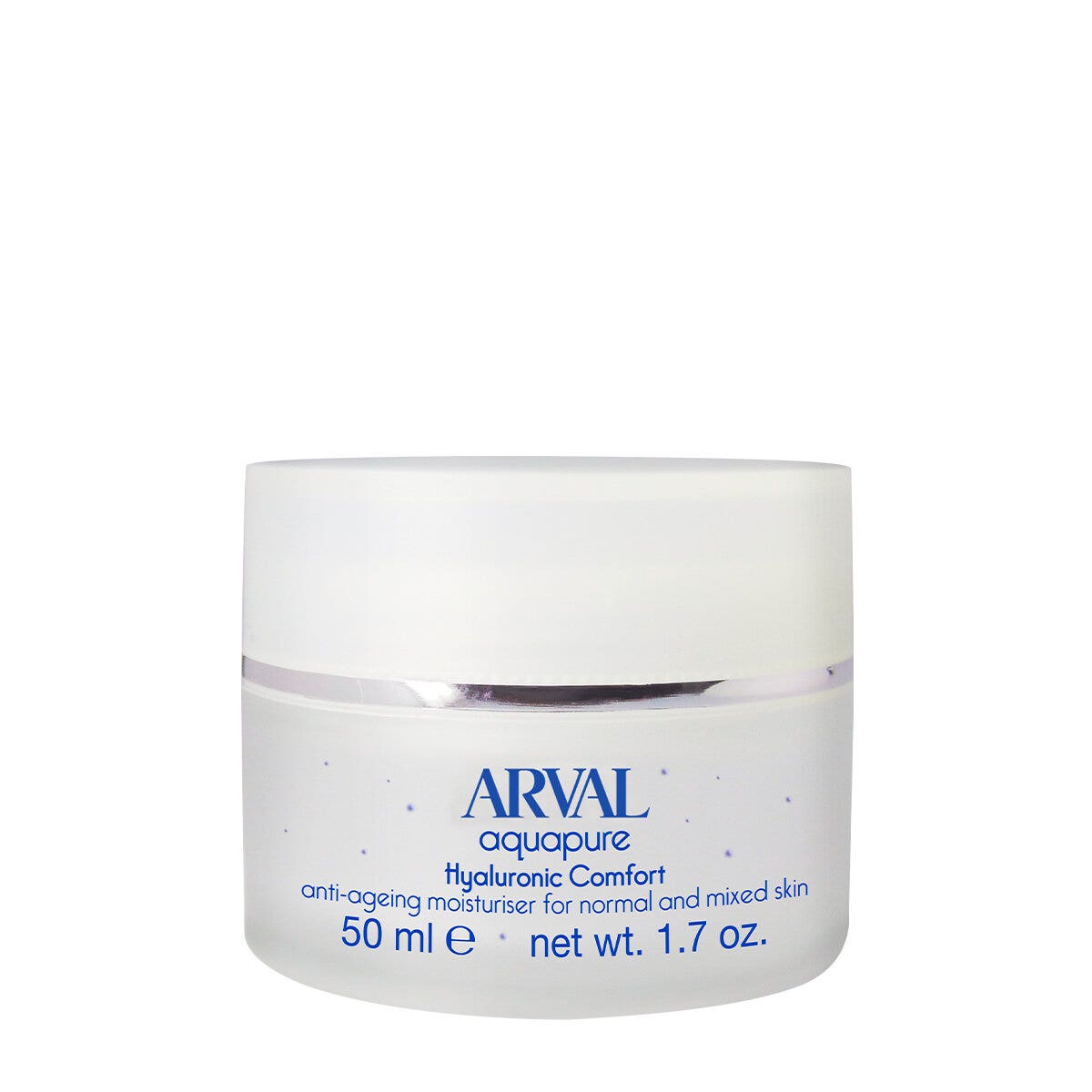 Arval Aquapure Hyaluronic Comfort, crema hidratante facial antiedad para pieles normales y mixtas, 50 ml