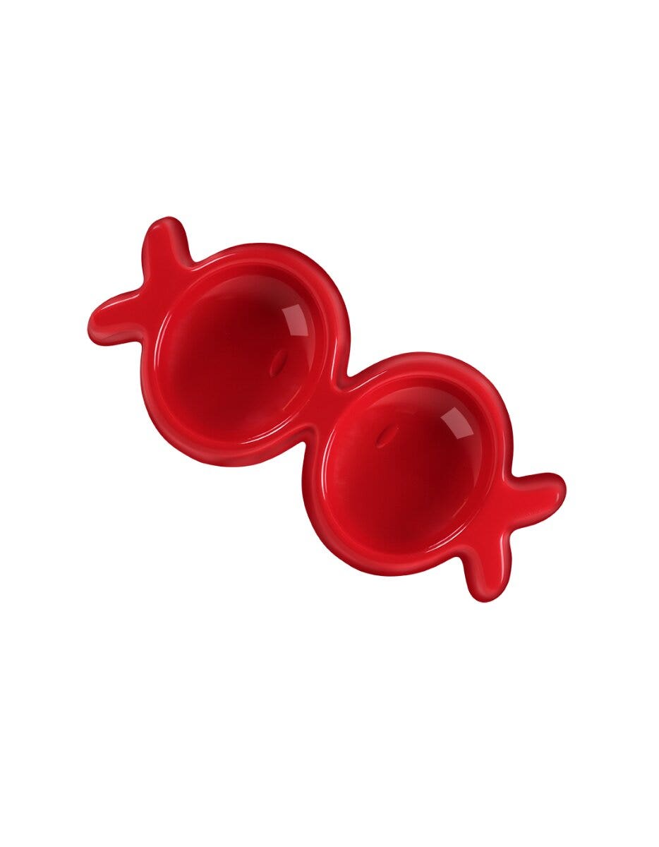 United Pets Fish Kiss Comedero y Bebedero para Gatos Color Rojo