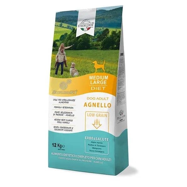 Marpet Aequilibriavet Low Grain Cordero Pienso seco para perros adultos de tamaño mediano-grande Saco de 12 kg