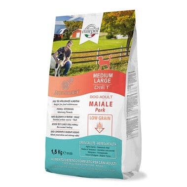 Marpet Aequilibriavet Low Grain Cerdo Comida seca para perros adultos de tamaño mediano-grande Saco de 1,5 kg