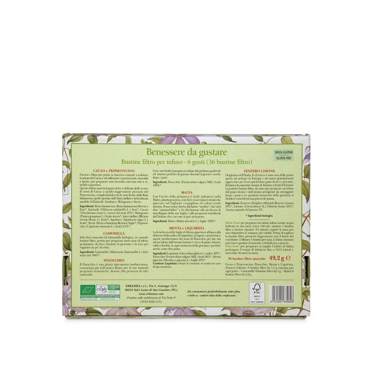 Erbamea Caja de regalo «Bienestar para saborear» Infusiones 36 bolsitas