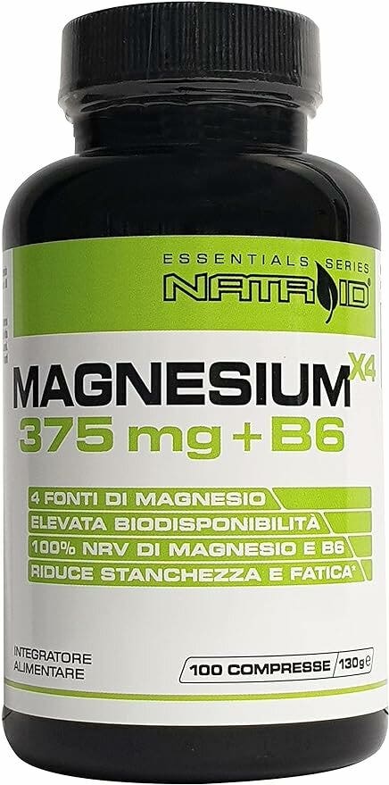 Natroid Magnesium X4 375mg + B6 100 Compresse