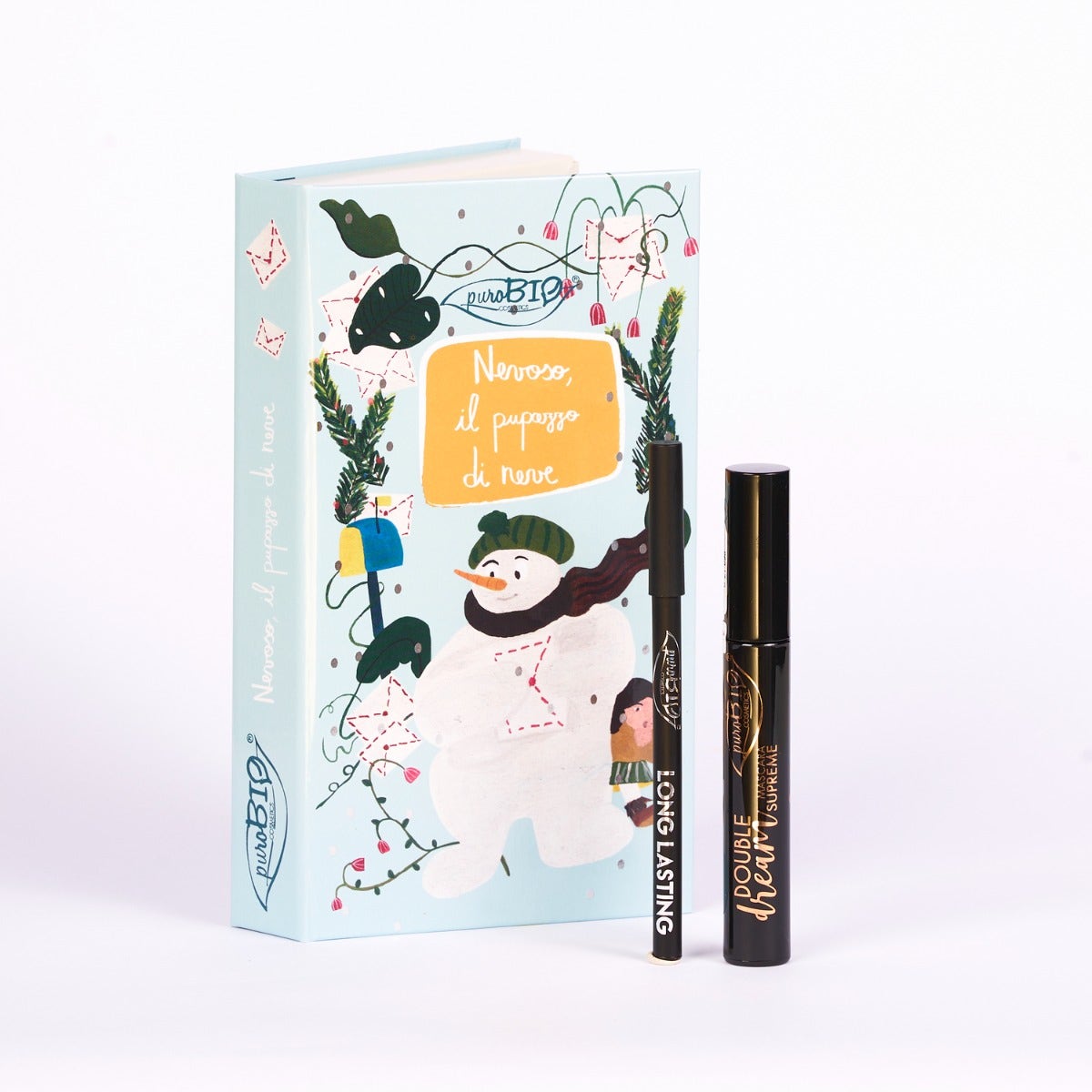 Purobio Kit Il Pupazzo Di Neve Mascara Double Cream Supreme + Lápiz de ojos de larga duración-3