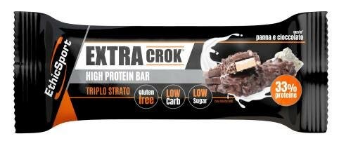 EthicSport Extra Crok Barrita crujiente y cremosa de nata y chocolate 50 g