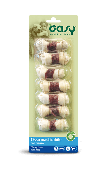 Oasy Snack para Perros Hueso Masticable con Carne de Vacuno Talla S 85g-1