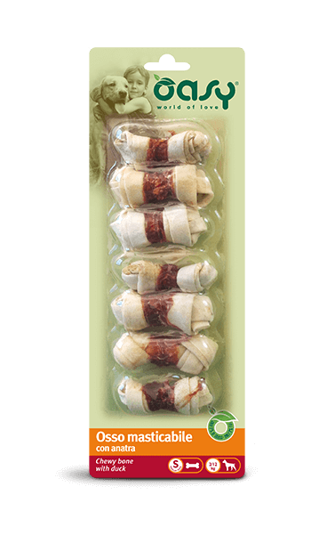 Oasy Snack para Perros Hueso Masticable con Pato Talla S 85g-1