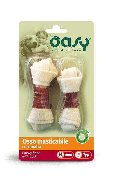 Oasy Snack para Perros Hueso Masticable con Pato Talla M 54g-2