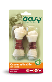 Oasy Snack para Perros Hueso Masticable con Pato Talla M 54g-1