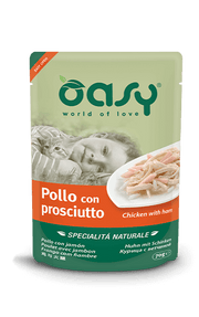 Oasy Wet Cat Pollo con Jamón Comida Húmeda Natural para Gatos Adultos Lata 70g-4