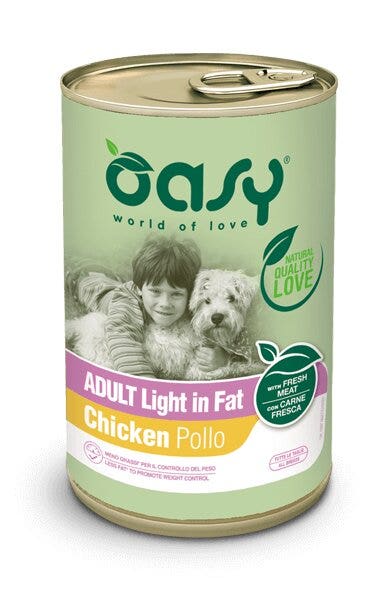 Oasy Wet Dog Lifestage Paté de Pollo Comida Húmeda para Perros Adultos con Sobrepeso Lata 400g-1