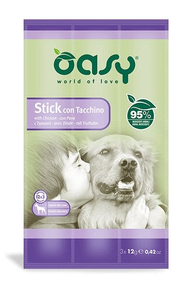 Oasy Snack per Cani Stick con Tacchino 3x12g