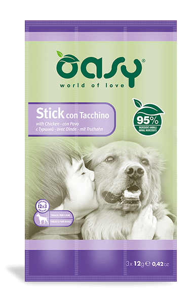 Oasy Snack per Cani Stick con Tacchino 3x12g