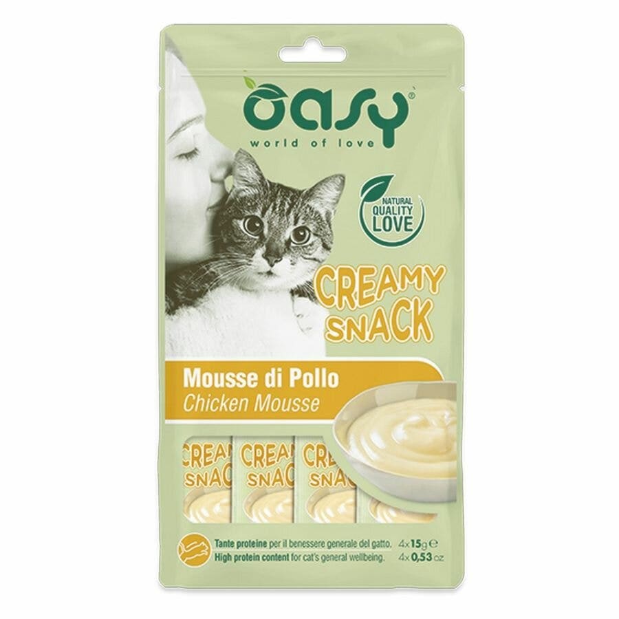 Oasy Snack Cat Snack cremoso de pollo 4 x 15 g