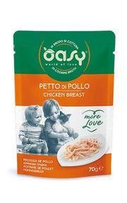 Oasy Wet Cat More Love Pechuga de pollo Comida húmeda para gatos adultos 70 g