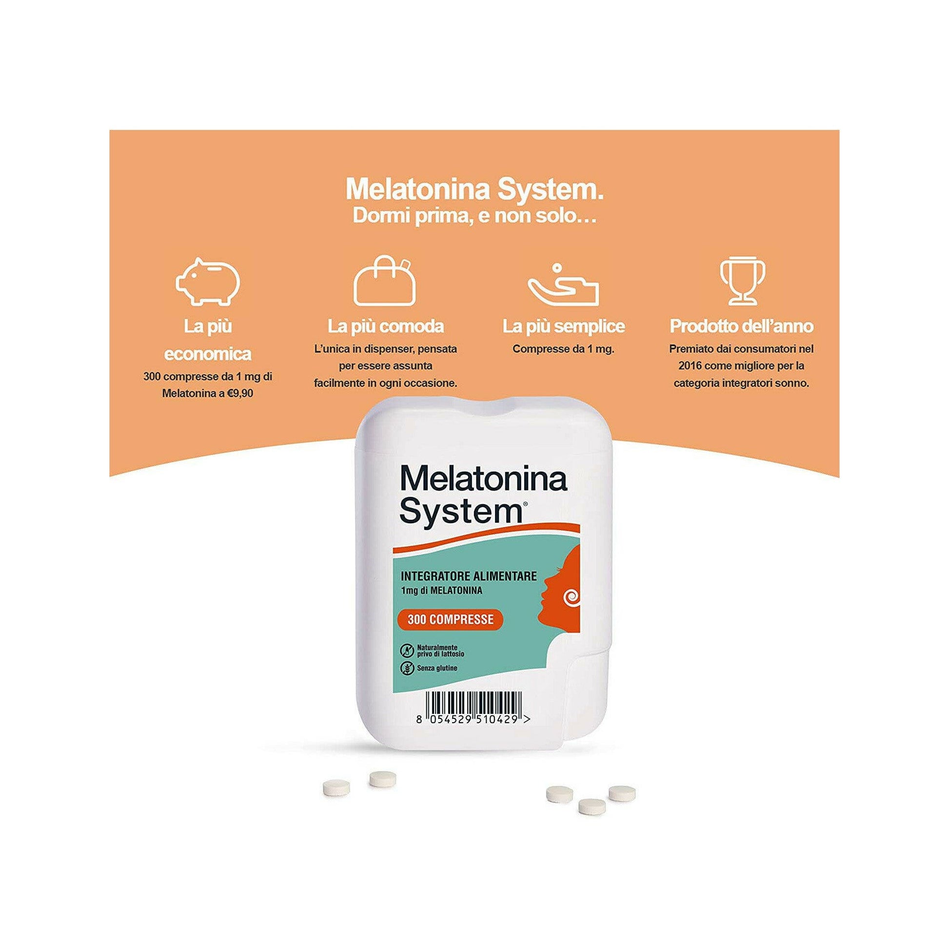 Melatonina Sistema 300 Comprimidos 1mg-3