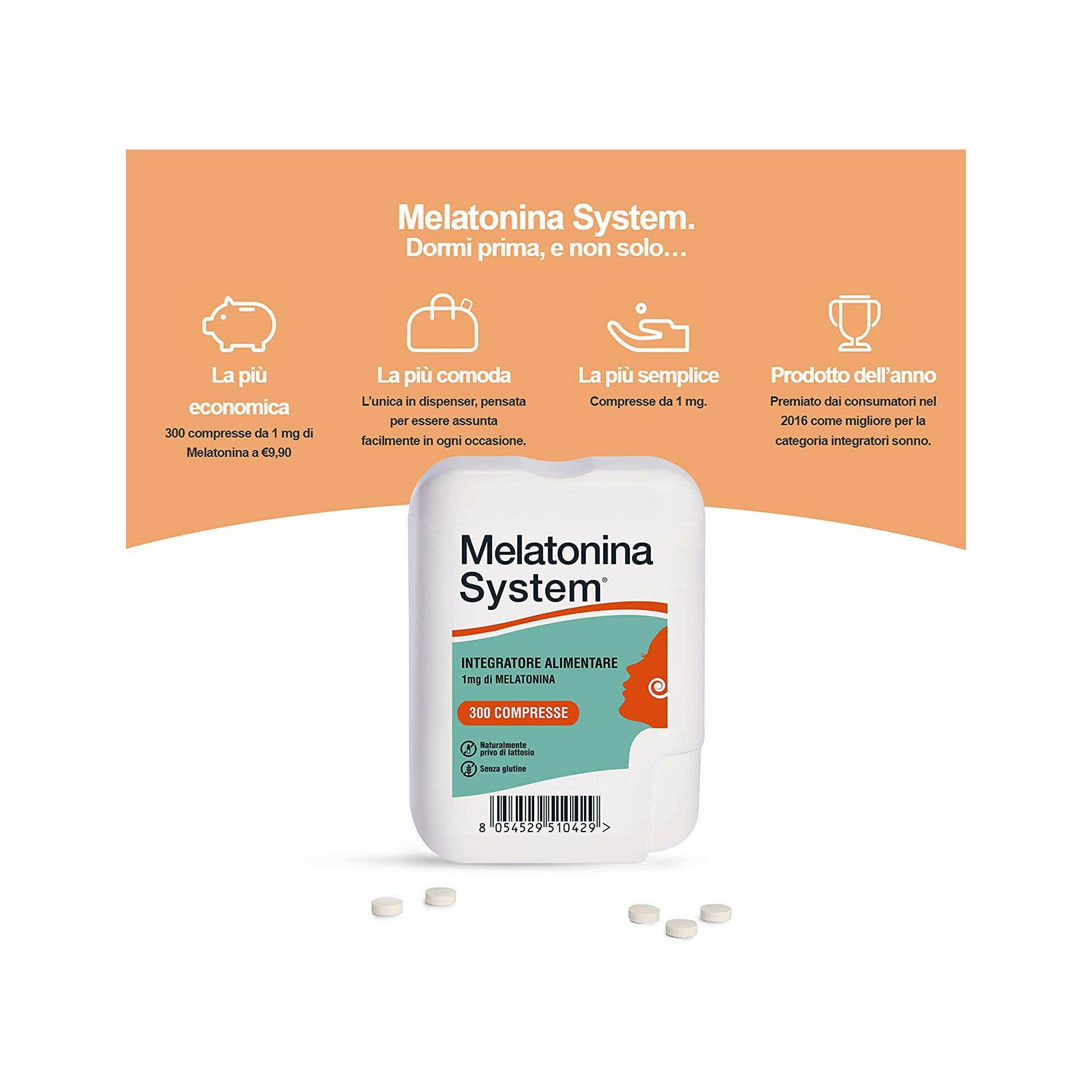 Melatonina Sistema 300 Comprimidos 1mg-3