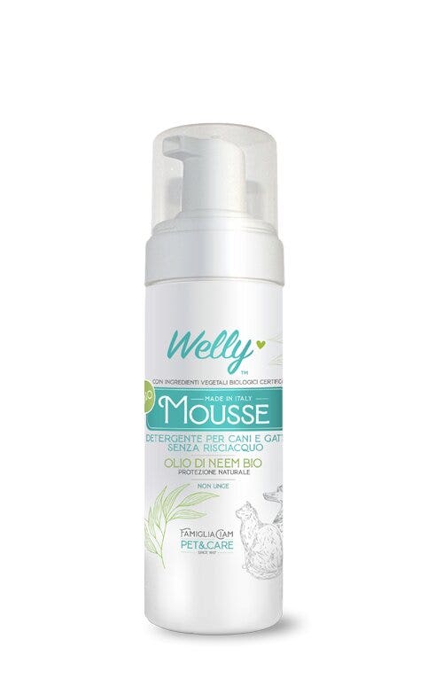 Welly Mousse Detergente Olio Di Neem Per Cane E Gatto 150ml