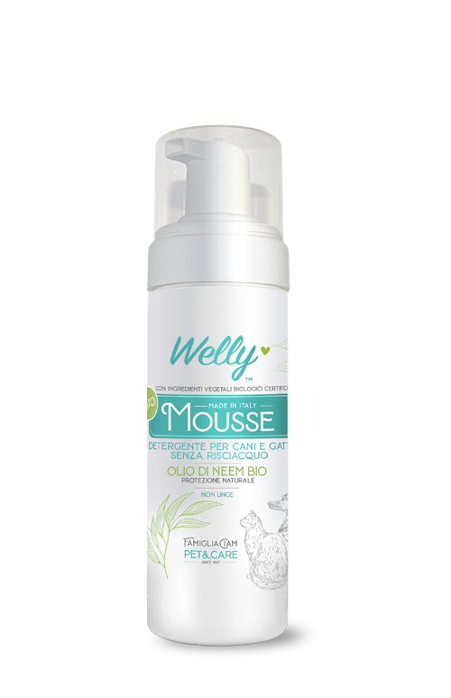 Welly Mousse Detergente Olio Di Neem Per Cane E Gatto 150ml