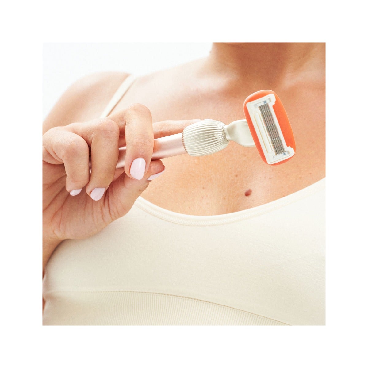 Fler The Razor Starter Set Rasoio + Supporto + 2 Testine Colore Blush