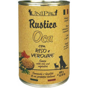 Unipro Rustico Comida húmeda de oca, arroz y verduras para perros, lata de 400 g