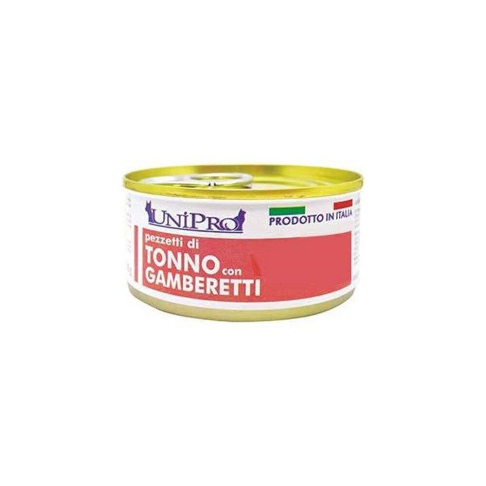 Unipro Pezzetti Di Tonno Con Gamberetti Cibo Umido Per Gatti Adulti Scatoletta 85g