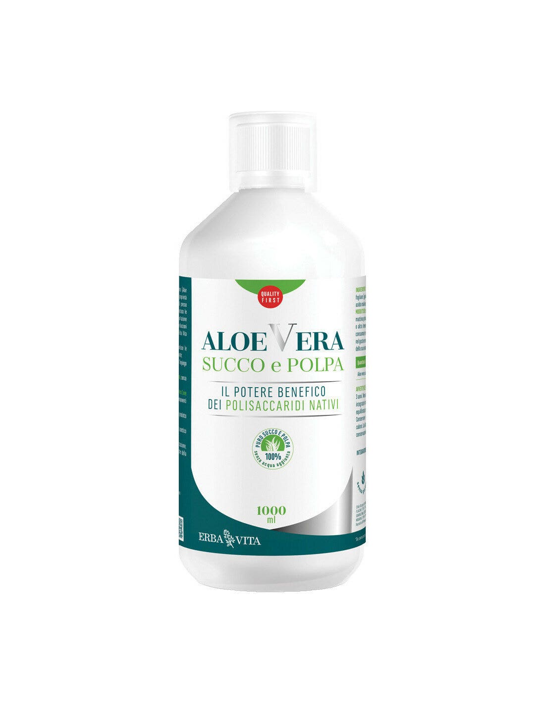 Erba Vita Aloe Vera Succo E Polpa 1000ml