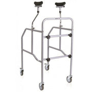 Andador con Andador para Axilas Ajustable Desmontable en Acero 4 Ruedas con Freno 130kg-1