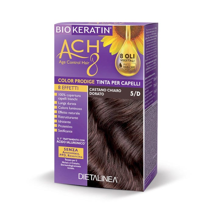 Biokeratin Ach8 Color de Cabello Castaño Claro Dorado 5/D-2