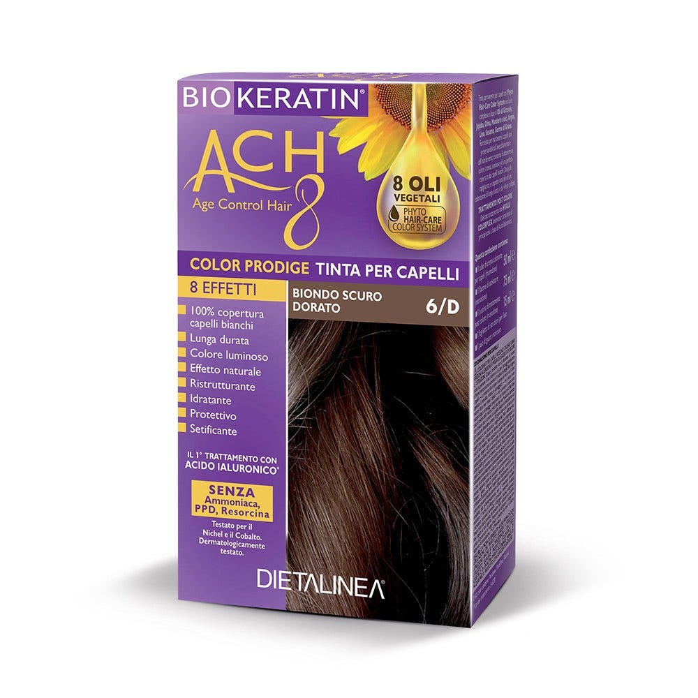 Biokeratin Ach8 Cabello Color Rubio Oscuro Dorado 6/D-2