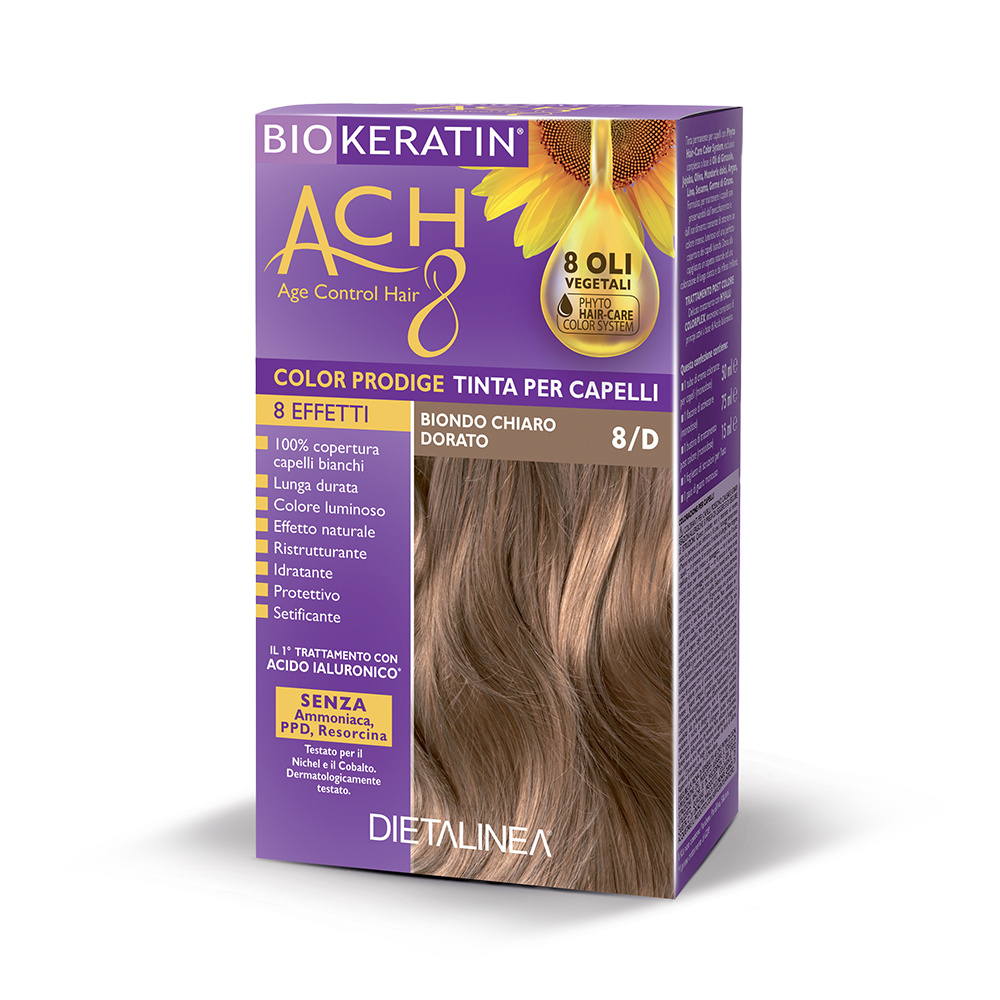 Biokeratin Ach8 Cabello Color Rubio Claro Dorado 8/D-2