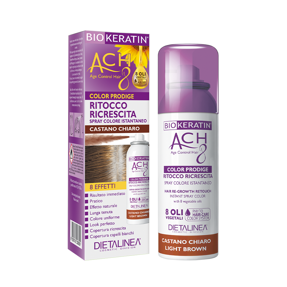 Biokeratin Ach8 Spray Regenerador Retoque Castaño Claro 75ml-1