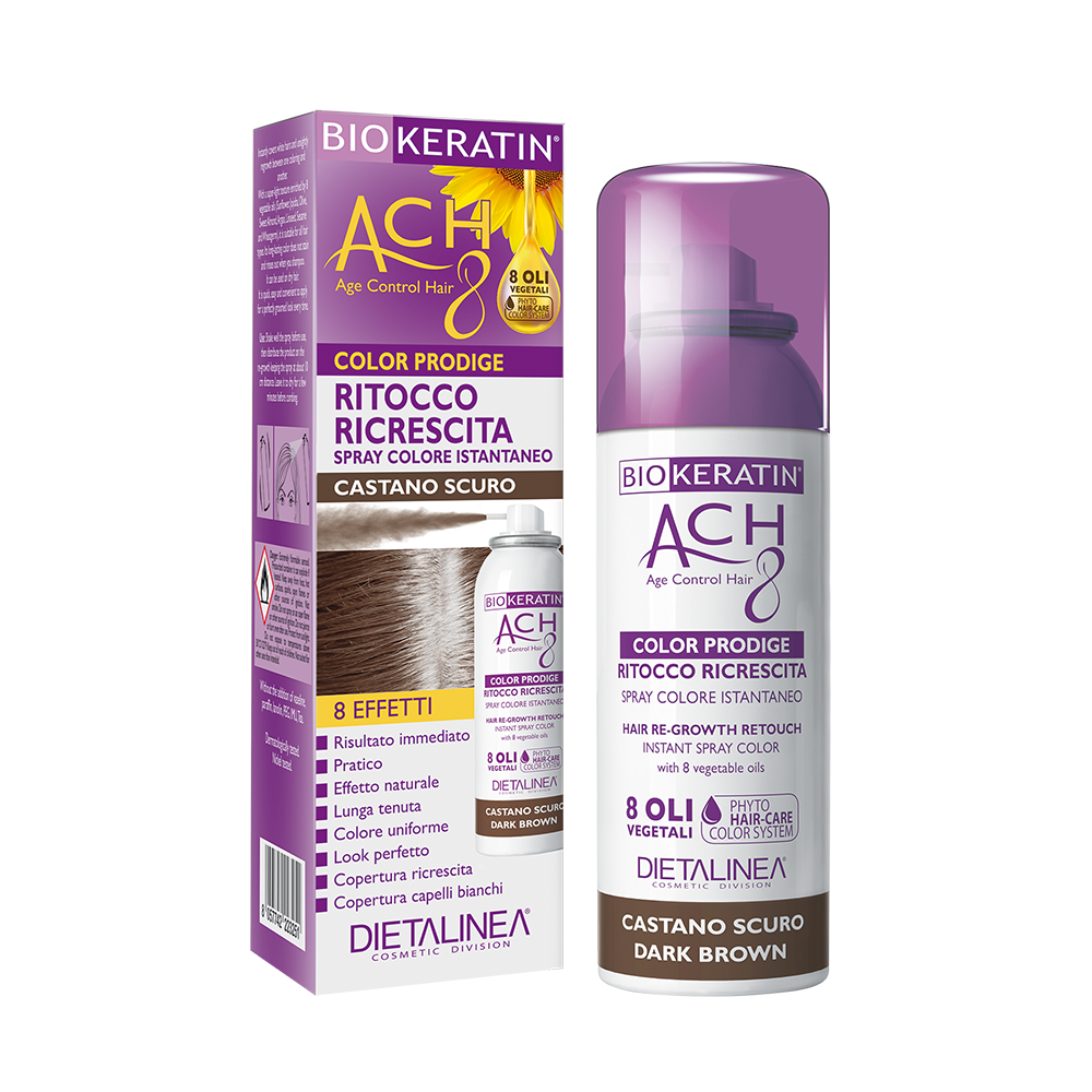 Biokeratin Ach8 Retoque Spray Recrecimiento Castaño Oscuro 75ml-1