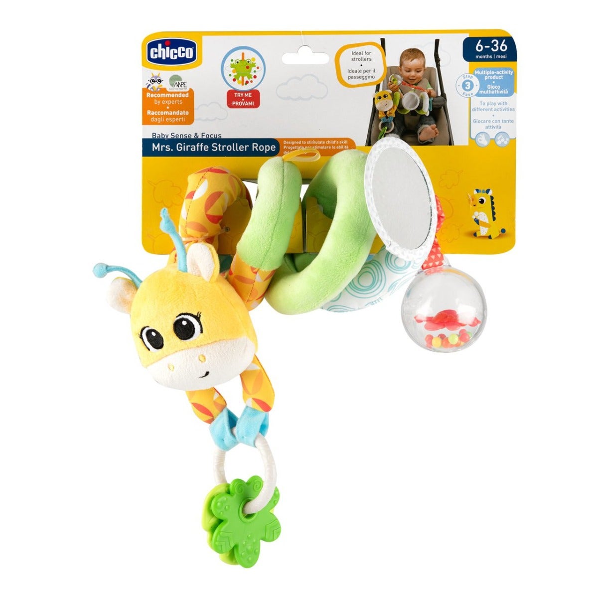 Chicco Gioco Fune Passeggio Mrs Giraffa 6 Mesi+