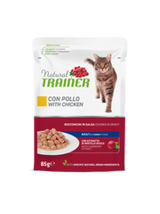 Natural Trainer Pollo Comida Húmeda para Gatos Adultos Bolsa 85g-2