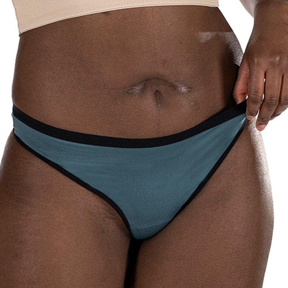 Fluyda Tanga Linea Basic Mutandina Assorbente Nero/Petrolio Taglia M