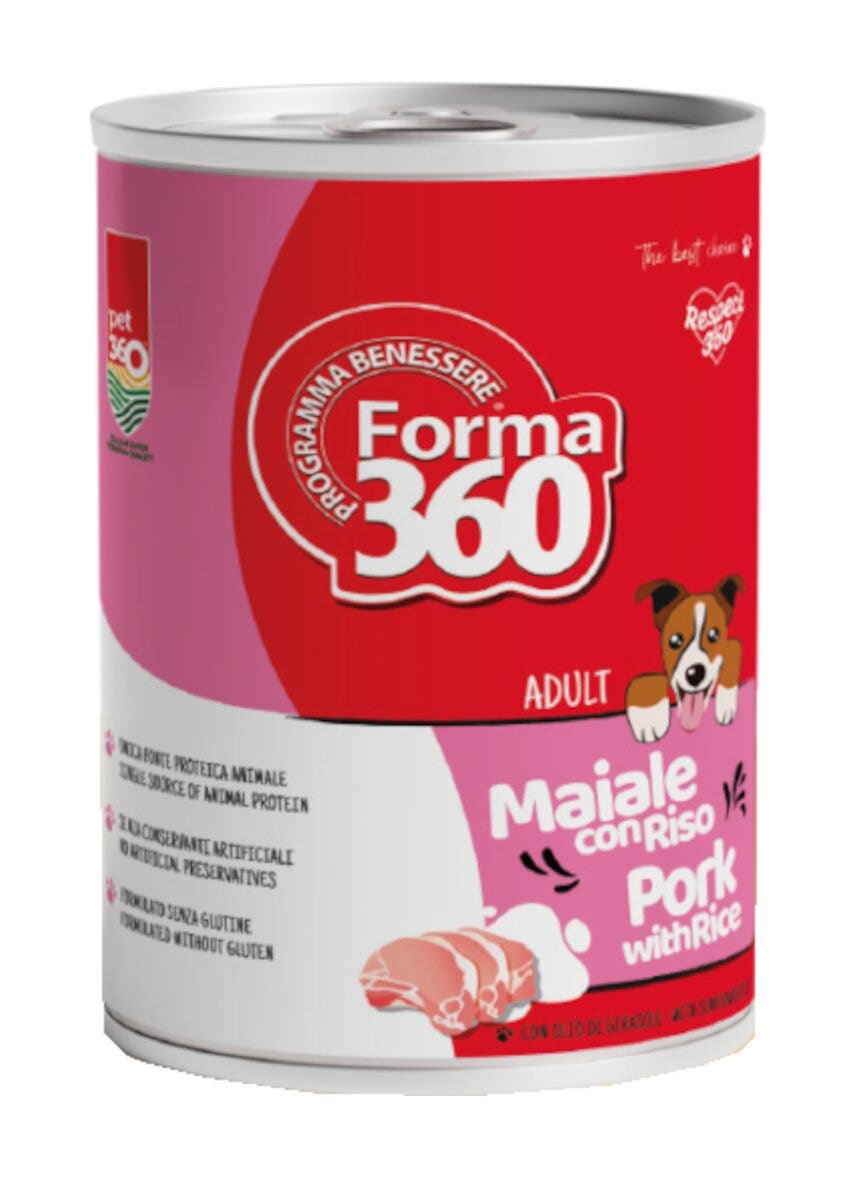 Pet360 Forma360 Comida húmeda de cerdo y arroz para perros adultos 400 g