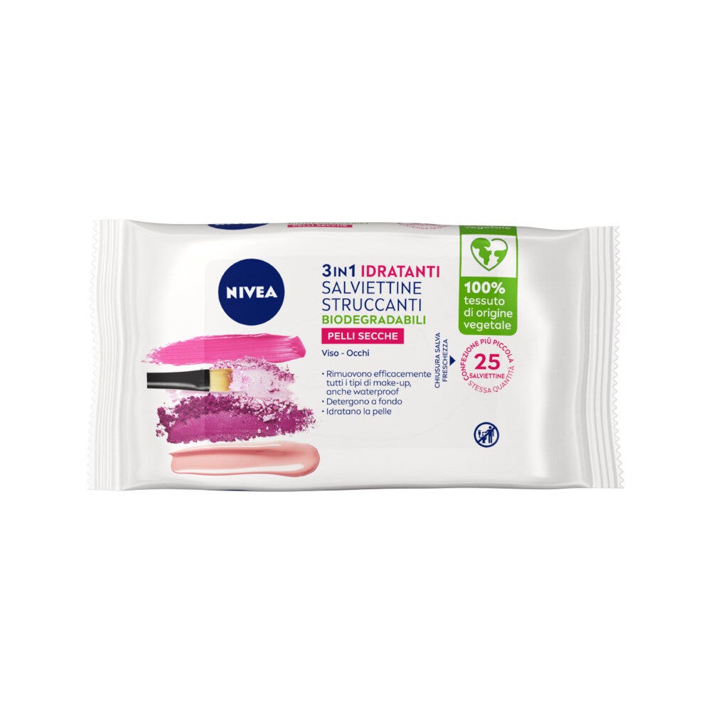 Nivea Toallitas Limpiadoras Biodegradables para Piel Seca Sensible 25 Piezas-9