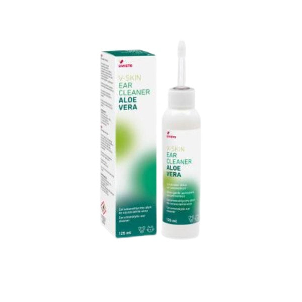 V-Skin Limpiador de Oídos con Aloe Vera para la Higiene de los Oídos de Perros y Gatos 125 ml