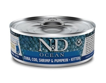 Farmina N&D Ocean Kitten Atún Bacalao Gamba Y Calabaza 70 Gr-2