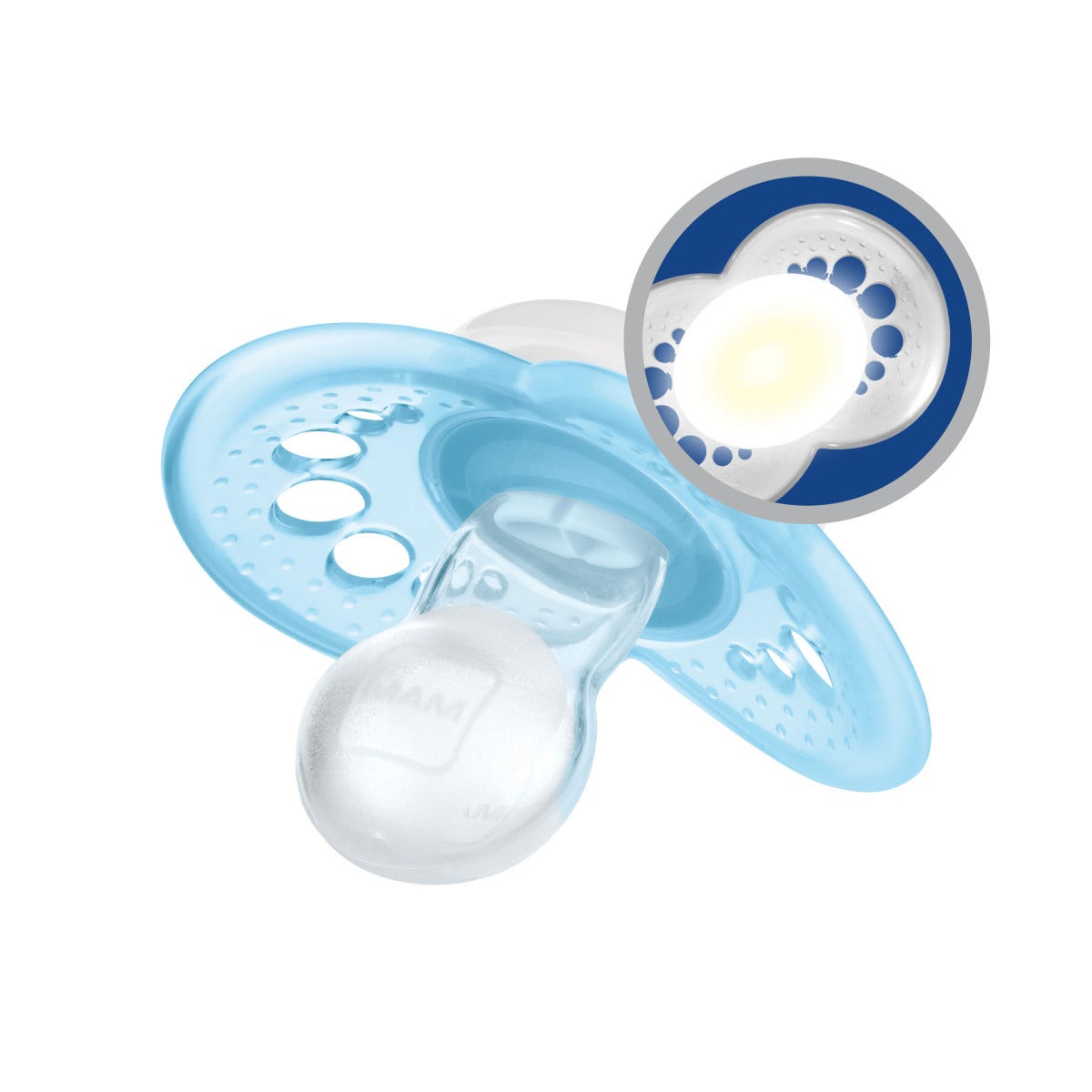Mam Original Night Succhietto Silicone Maschio 2 Pezzi 16 Mesi+
