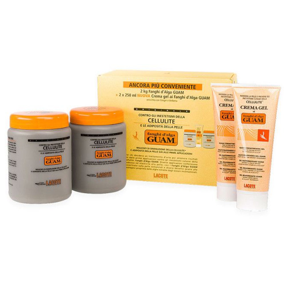 Guam Seaweed Mud Double Pack Convenience Mud 2kg + 2 Gel Cream Tubes-4