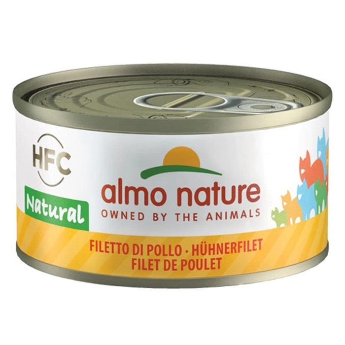 Almo Nature HFC Alimento Húmedo Natural Pechuga De Pollo Para Gatos Adultos Lata 70g-1