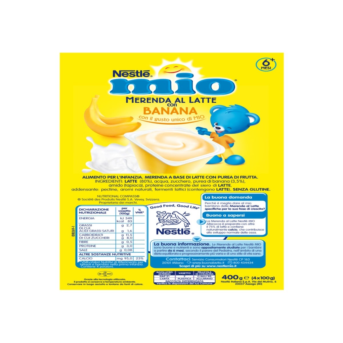 Nestlè Mio Snack Plátano 4x100g 6Mesi+-4