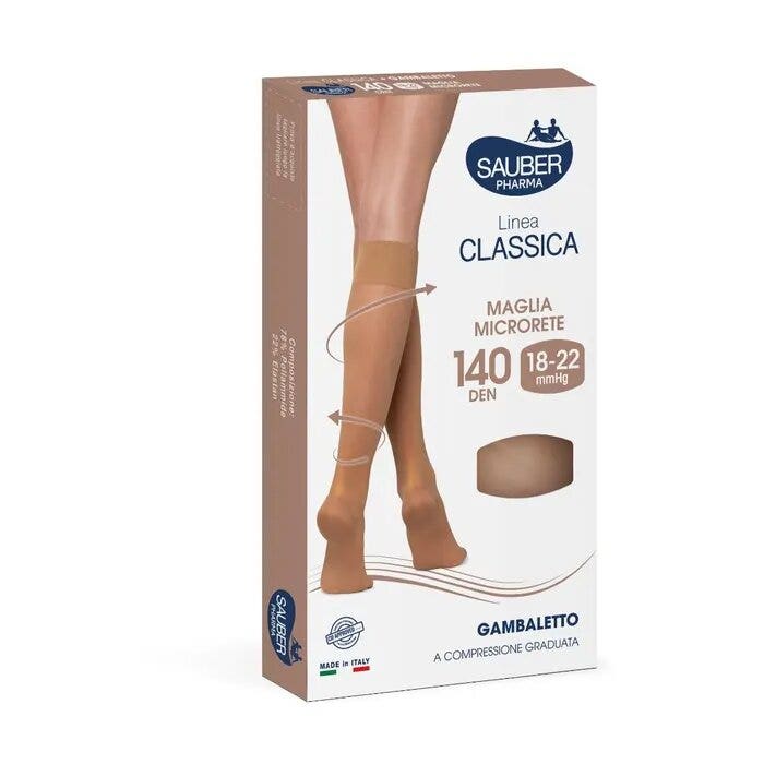 Sauber Classic Line 140 Den Neutral Beige Medias hasta la rodilla Talla 4-1