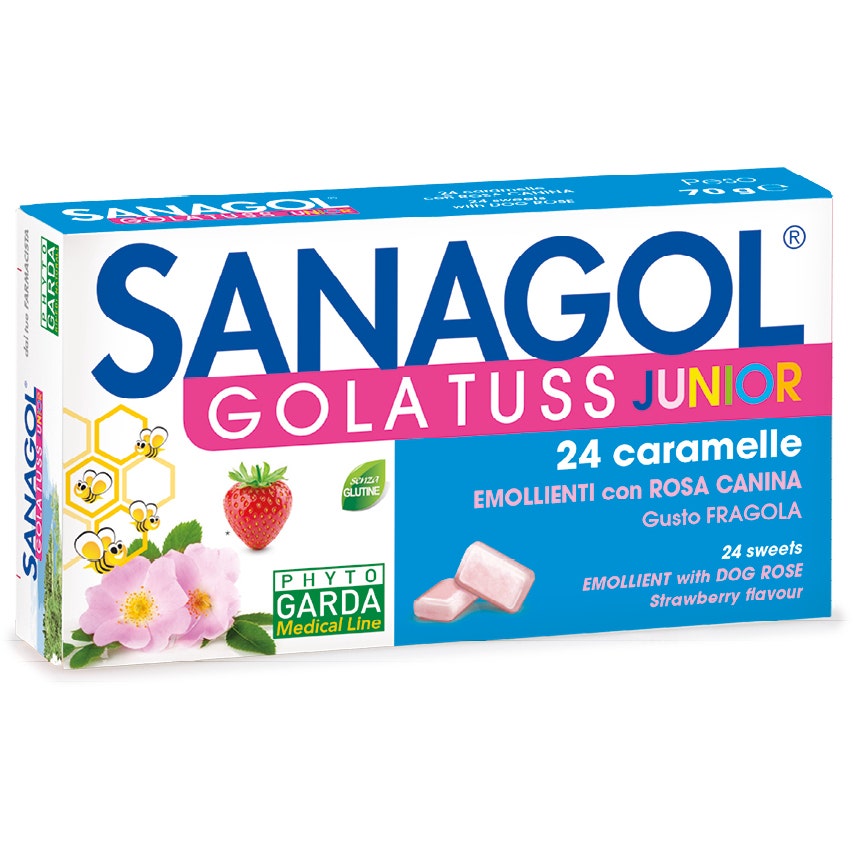 Sanagol Throat Tuss Junior Fresa 24 Caramelos-4